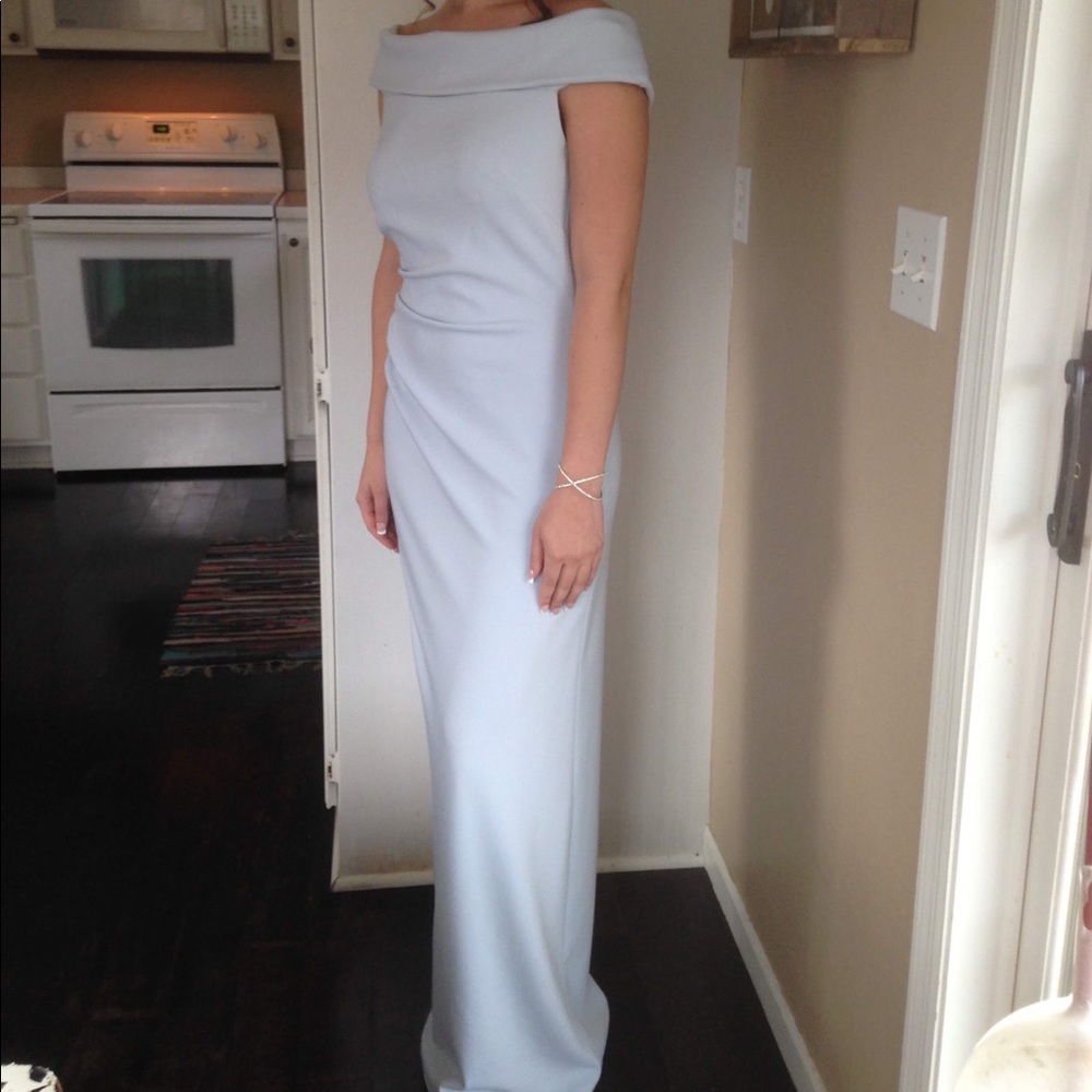 Light Blue Elegant Off the Shoulder Dress